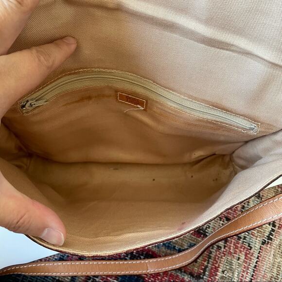 Vintage Debra Lynne Tooled Leather Bag Toucan Birds Leaves Tan Brown GUC - Picture 6 of 9